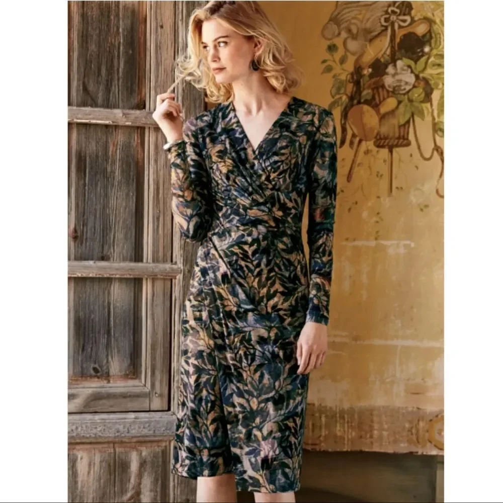 Peruvian Connection faux wrap shadow vine dress - Picture 9 of 9